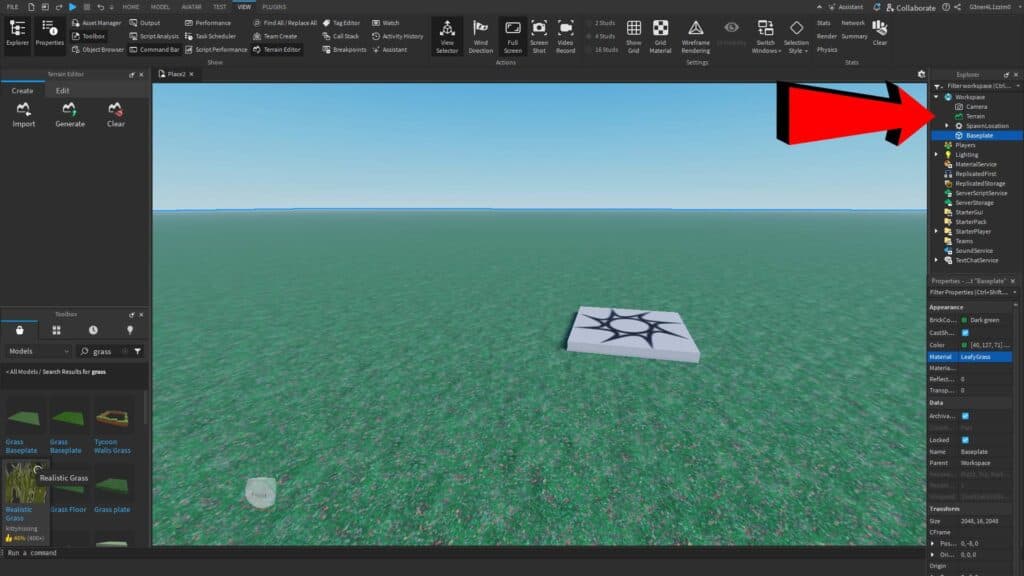 Roblox Studio's Explorer tab. (Screenshot via esports.gg)