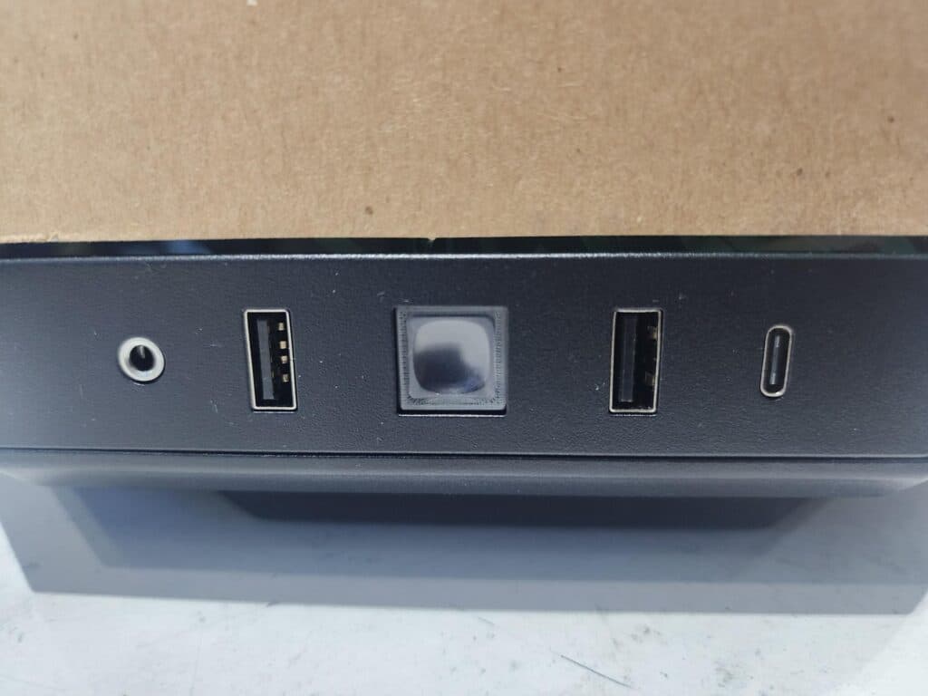 Ports and power button on the HYTE Y70 Persona 3 Reload case (Photo via esports.gg)