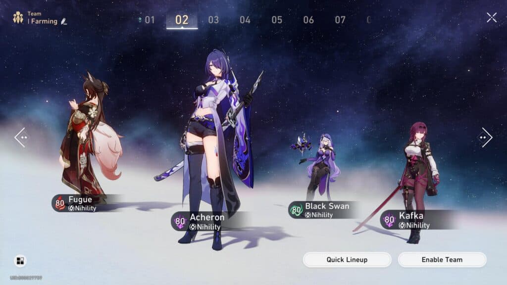 A party in HSR (Screenshot by esports.gg)