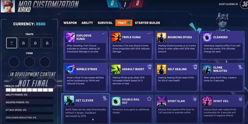 Kiriko mod customization in Overwatch 2 Stadium (Image via Blizzard Entertainment)