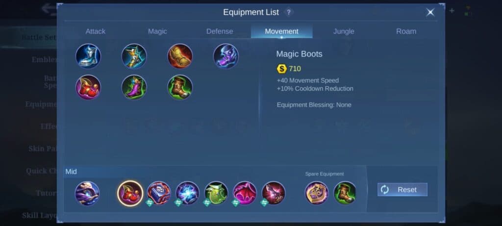 Best Mid Lane item build guide for Cyclops in MLBB (Screenshot via esports.gg)