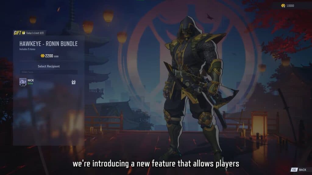 Pick the friend you want to gift the bundle to (Image via NetEase Games)