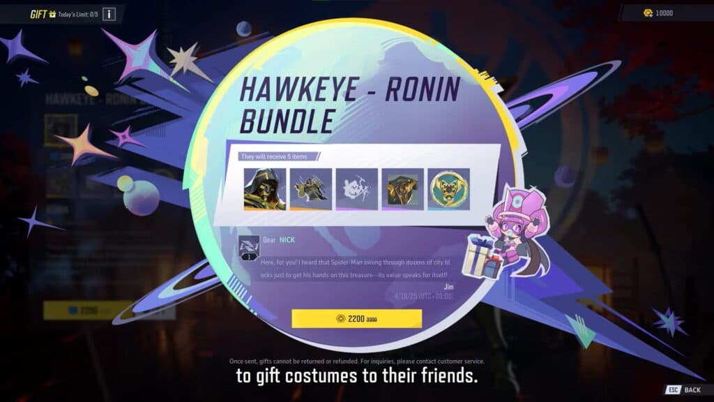 Spend the currency by confirming the gift (Image via NetEase Games)