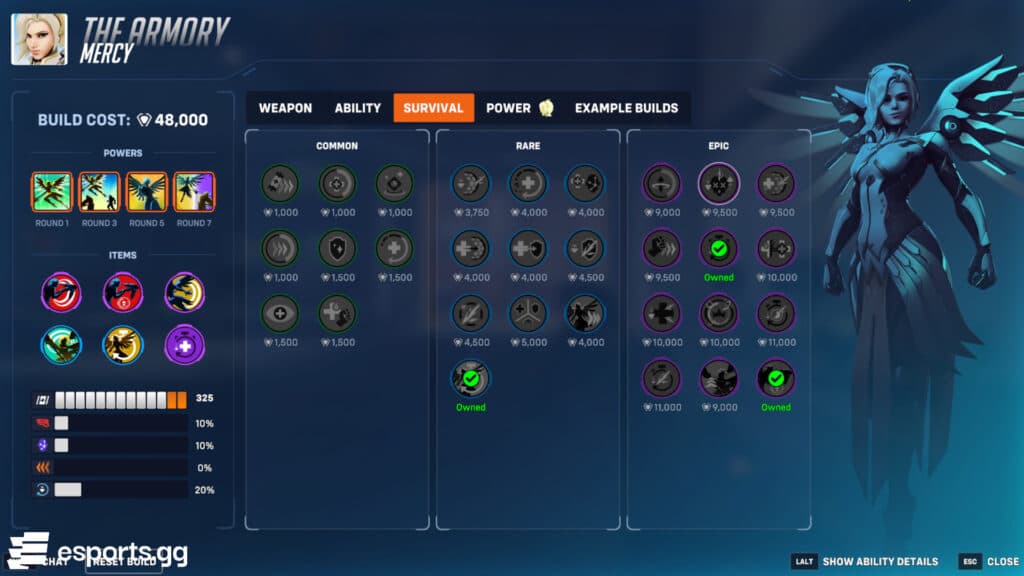 Mercy Stadium build by Skiesti (Screenshot by esports.gg)