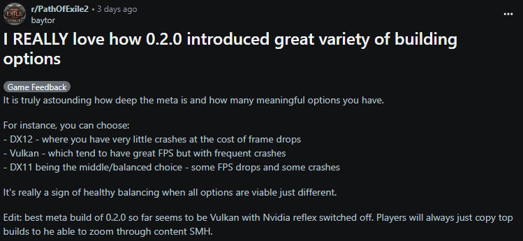 (Image via <a href="https://www.reddit.com/r/PathOfExile2/comments/1jrn4j4/i_really_love_how_020_introduced_great_variety_of/" target="_blank" rel="noreferrer noopener">Reddit</a> u/baytor)