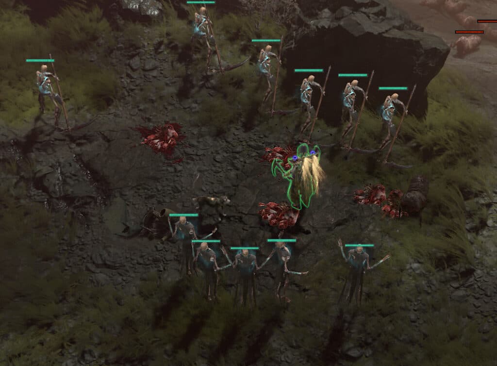 Necromancer with their summons in D4 (Image via esports.gg)