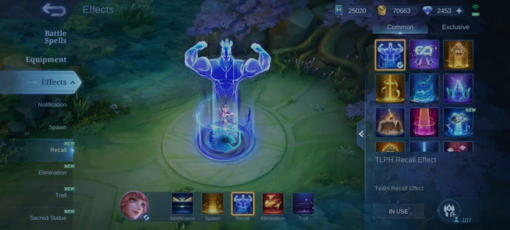 The Team Liquid PH recall effect can be acquired via a draw event. (Screenshot via esports.gg)