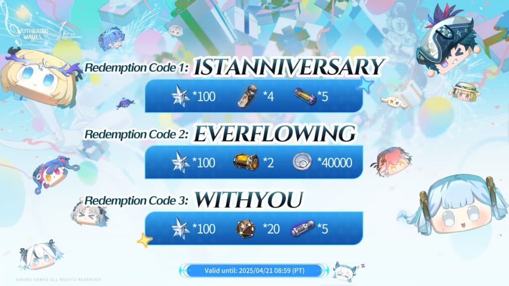 WuWa 2.3 redeem codes (image via Kuro Games)