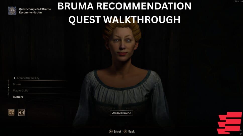 How to complete the Bruma Recommendation quest in Oblivion Remastered cover image