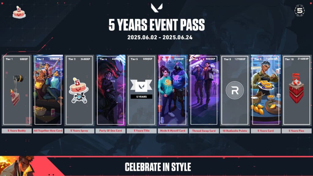 An anniversary event pass is coming to VALORANT in June (Image via <a href="https://x.com/KLaboratories">KLaboratories</a>)