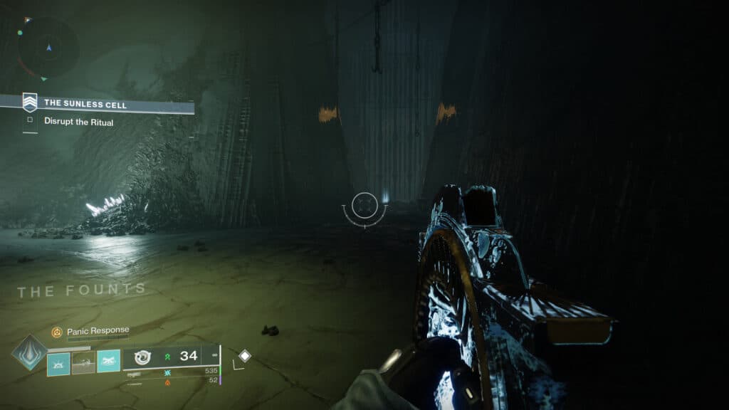 At the gate before the left turn. (Screenshot by esports.gg)