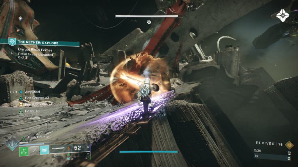 At the back of the map, under the edge of the platform. (Screenshot by esports.gg)