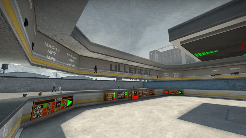 Aim maps help players warm up for competitive. (Screenshot via uLLeticaL, Steam)