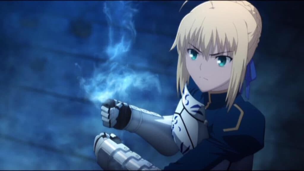 Saber (Artoria Pendragon) as she appears in Fate/stay night [Unlimited Blade Works] (Image via Ufotable)