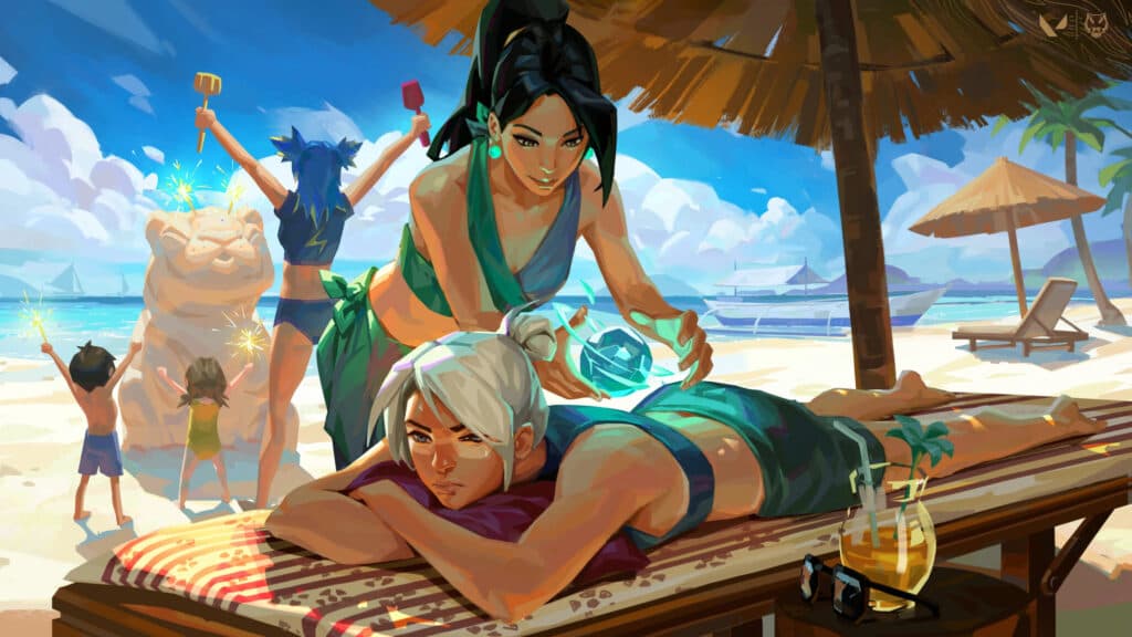 Sage, Jett, and Neon at the back (Image via Riot Games)