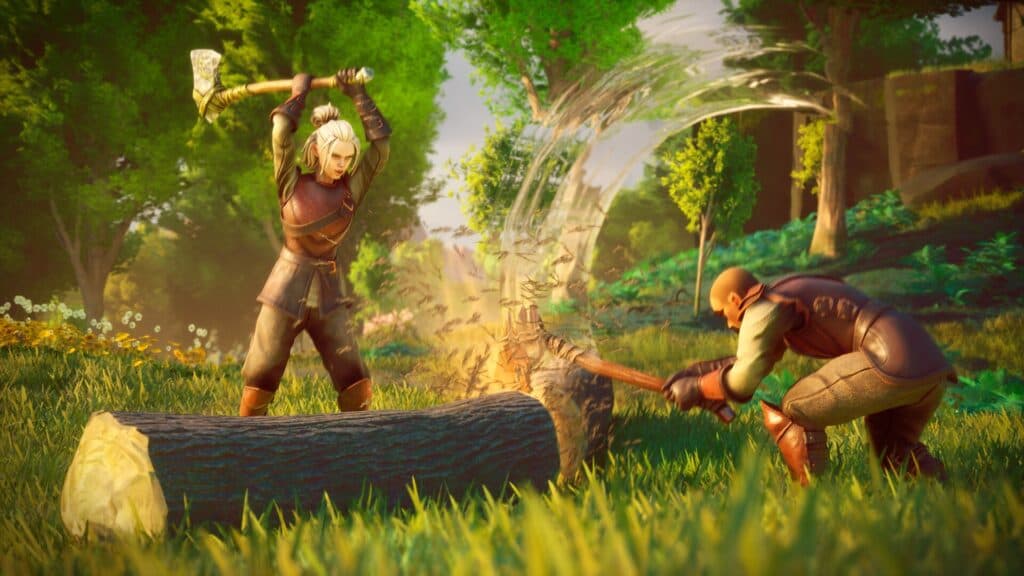 Woodcutting is one of the gameplay elements in RuneScape: Dragonwilds. (Image via Jagex)