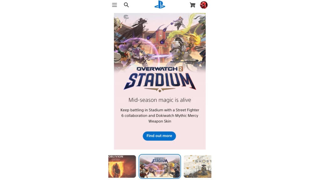 Overwatch 2 Stadium in the PlayStation app (Screenshot via Reddit user AlexFlame116)