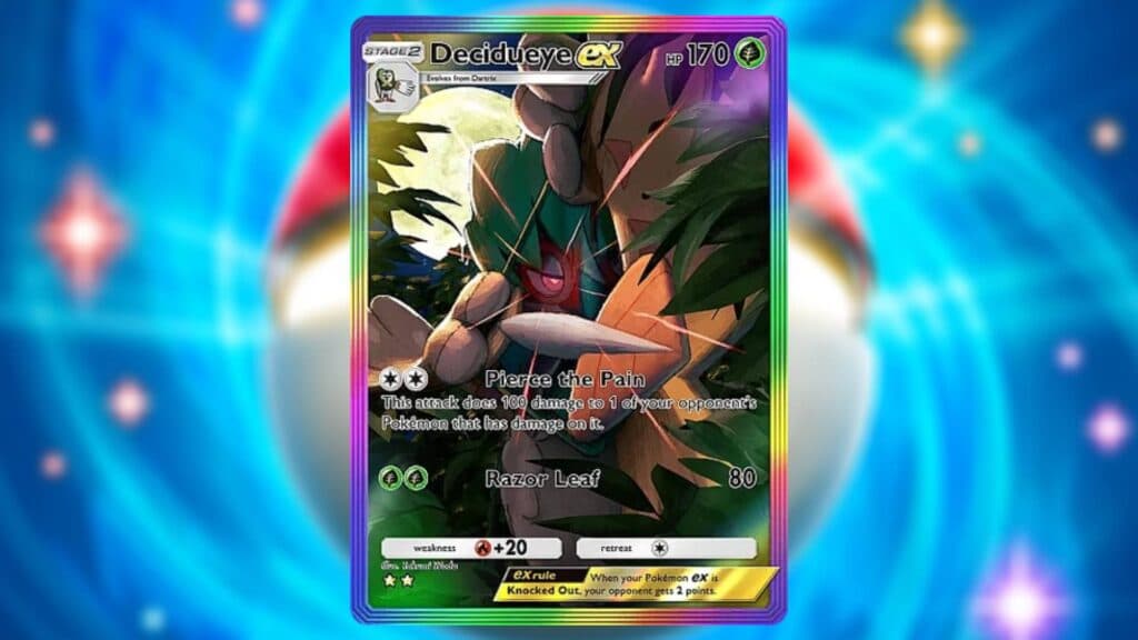 Two-Star Rare Decidueye ex card. (Image via esports.gg)