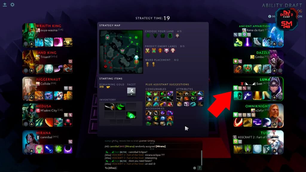 Screenshot from SM Dota 2 Camp Youtube Channel