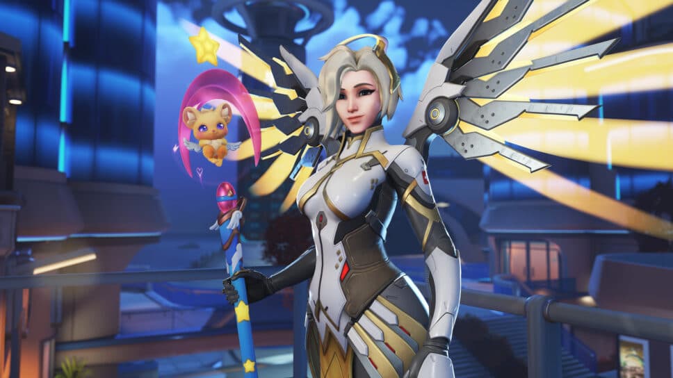 Mythic Merciful Magitech Mercy weapon skin lands in Overwatch 2 cover image