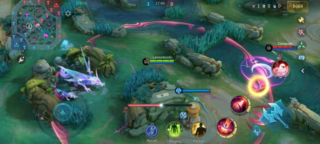 You can reposition using the Flicker Battle Spell (Screenshot via esports.gg)