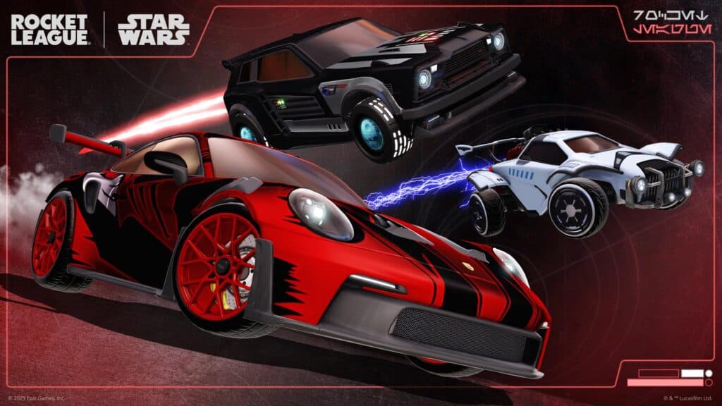 Rocket League cars during the Star Wars 2025 event (Image via Psyonix)