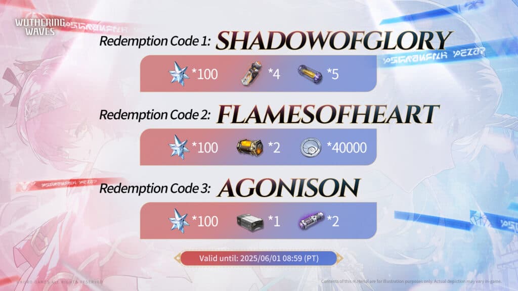 Codes from the WuWa 2.4 livestream (Image via Kuro Games)