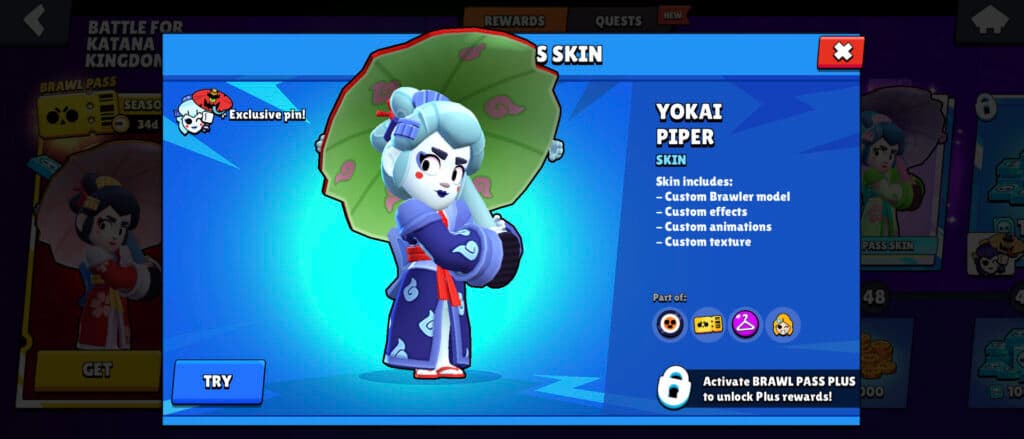 <strong>Yokai Piper</strong> in Brawl Stars (image via esports.gg)