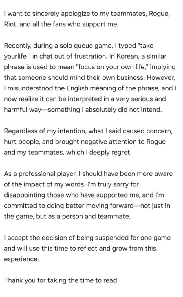 Execute apologizes for his behavior in a LoL game (Image via Execute_LOL_JHL | X)