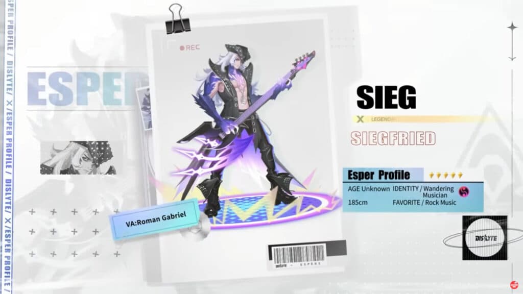Sieg's quiz answers can be inferred from his profile (Image via Lilith Games)
