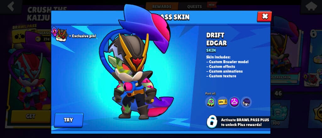 Drift Edgar in Brawl Stars (Image via esports.gg)