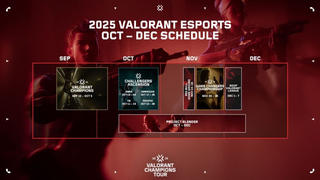 VALORANT esports schedule from October to December (Image by Riot Games)
