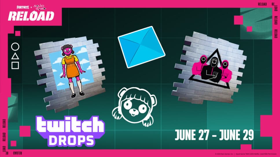Fortnite x Squid Game Twitch Drops arrive June 27: Here’s how to get them cover image