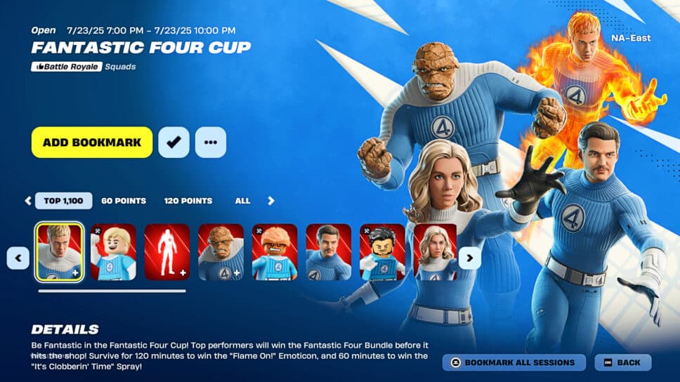 Fortnite Fantastic Four Cup: How to compete for free skins & more cover image