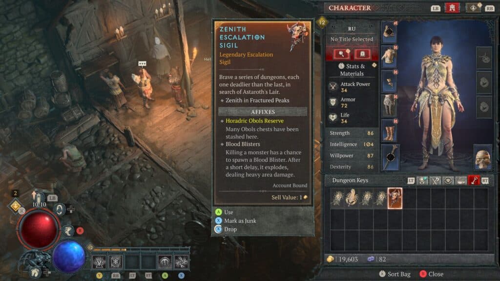 You need an Escalation Sigil to start Escalating Nightmares. (Screenshot by esports.gg)