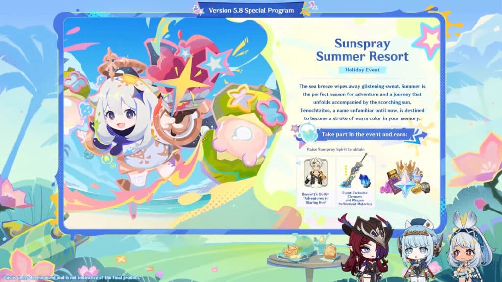 Sunpray Summer Resort is the biggest event of Genshin Impact version 5.8 (Image via HoYoverse)
