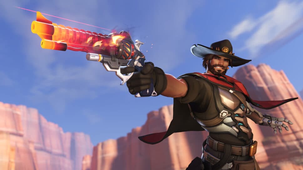 Cassidy’s mythic Blazing Sunsetter weapon skin arrives in Overwatch 2 Season 18 cover image