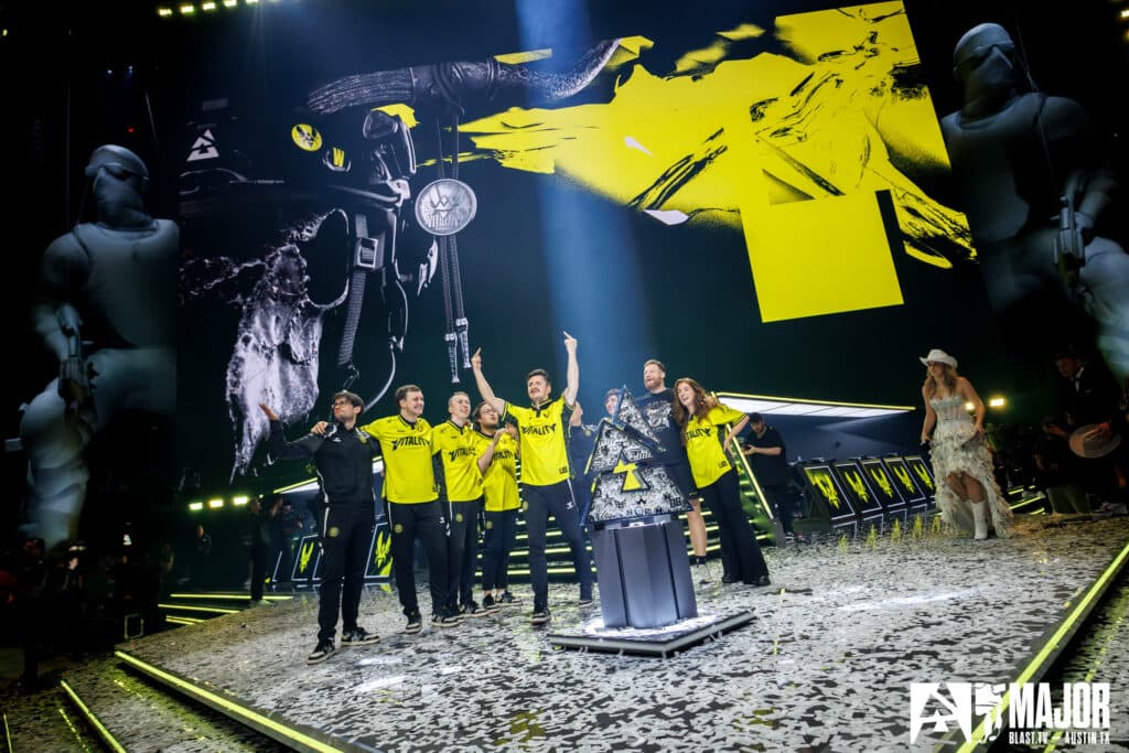 CS2 Team Vitality at the Austin Major 2025 (Image via BLAST | Michal Konkol)