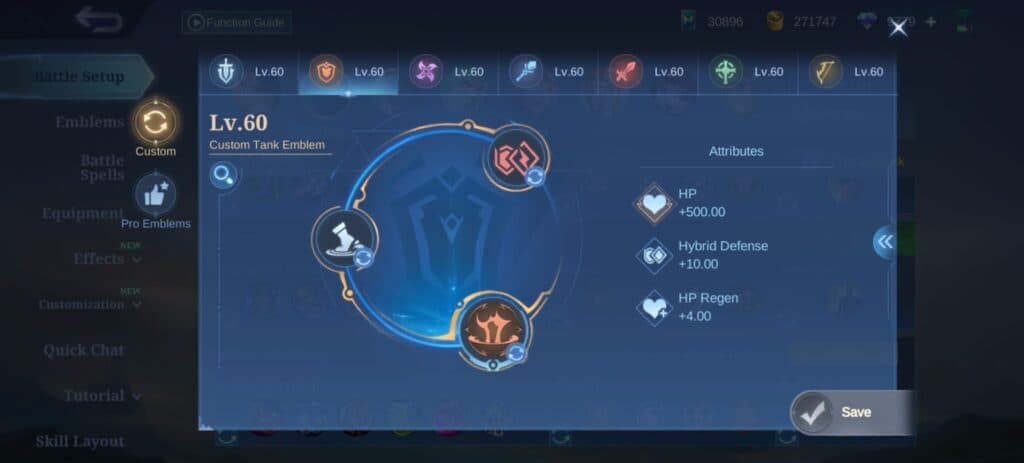 Grock revamp emblem build guide in MLBB (Screenshot via esports.gg)