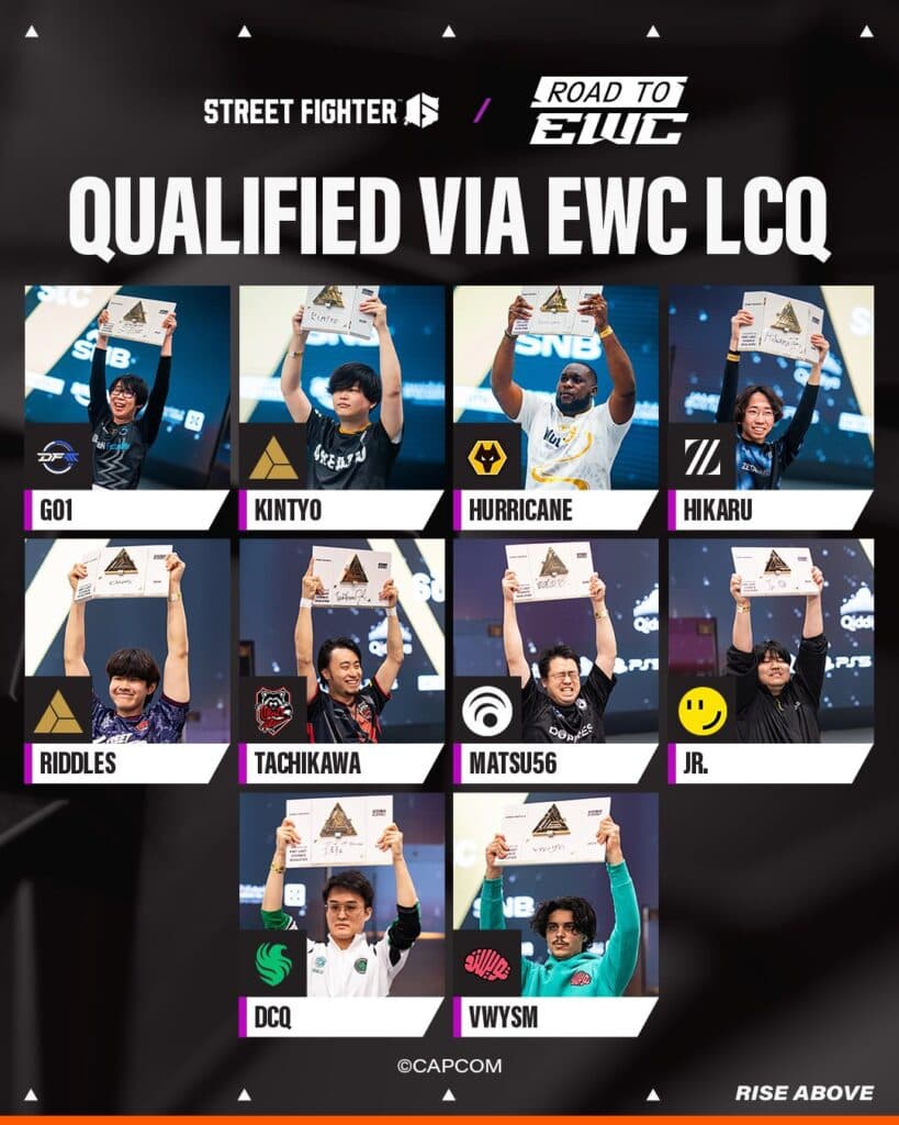 All players qualified for the SF6 EWC 2025 via the LCQ (image via Esports World Cup)