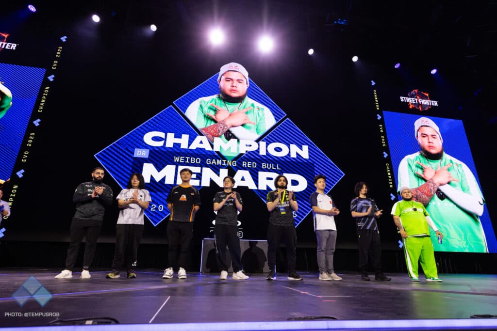 The top 8 player at SF6 Evo 2025 (photo via Evo)