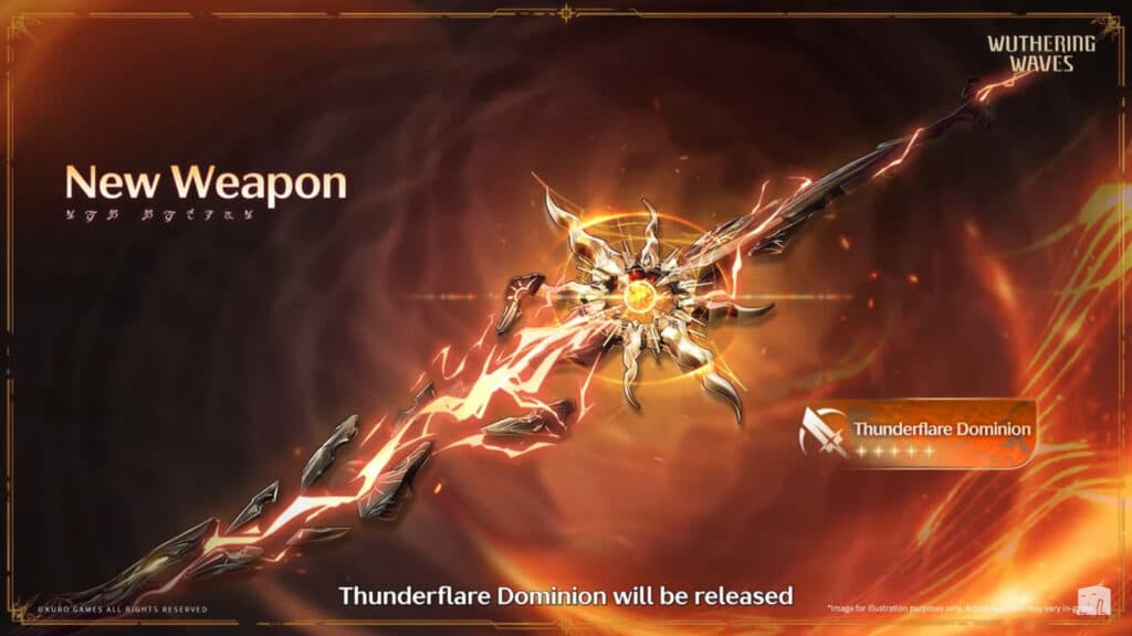 Thunderflare Dominion, the weapon of WuWa Augusta (image via Kuro Games)