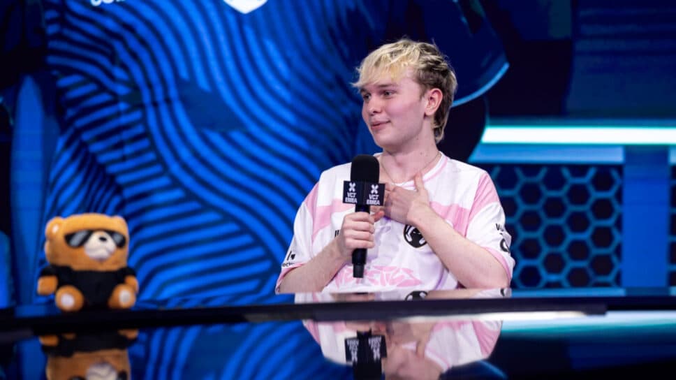 Team Heretics debuts limited pink Champs jersey on stage at VCT EMEA: Stage 2 cover image