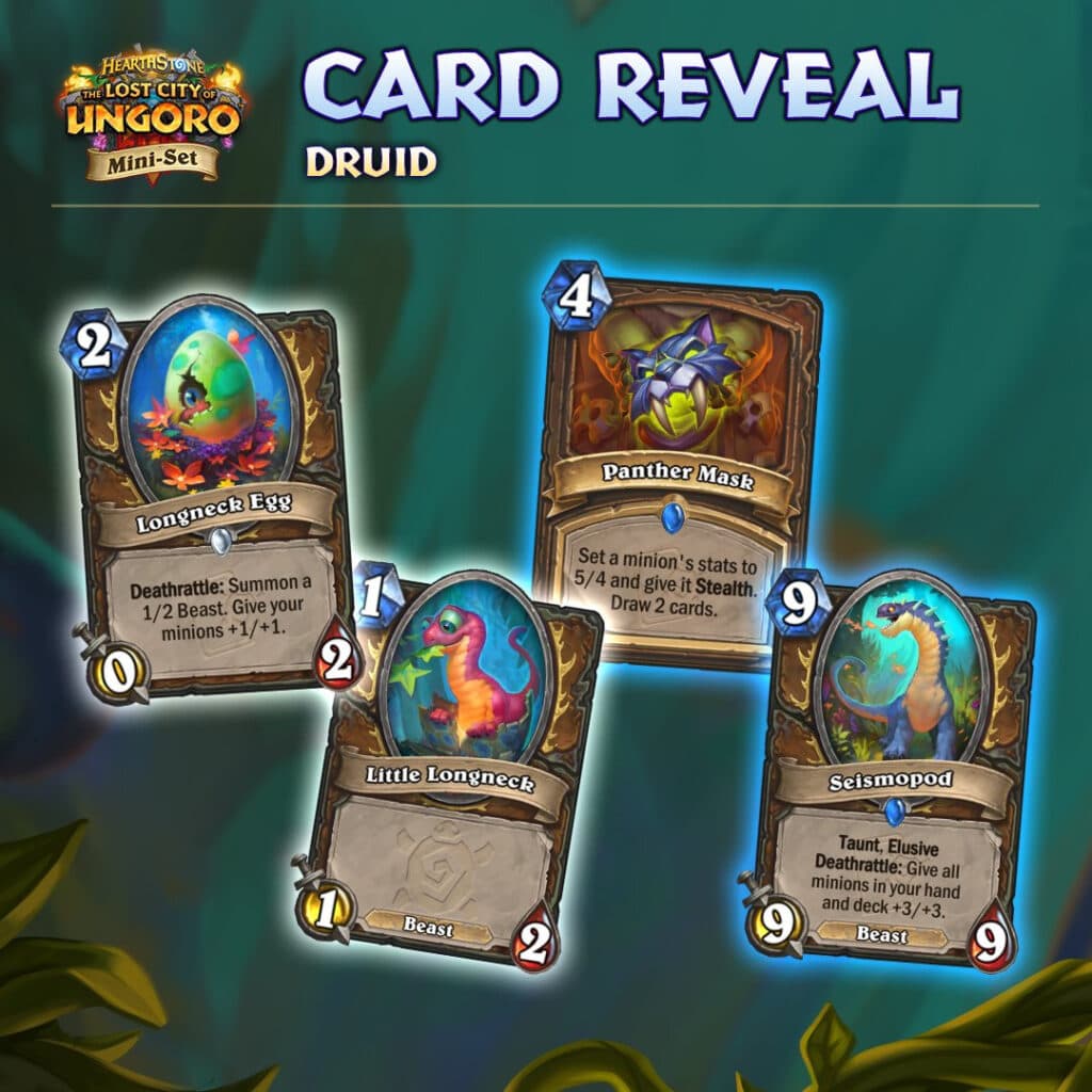 Lost City of Un'Goro Mini-Set cards (Image via Blizzard Entertainment)