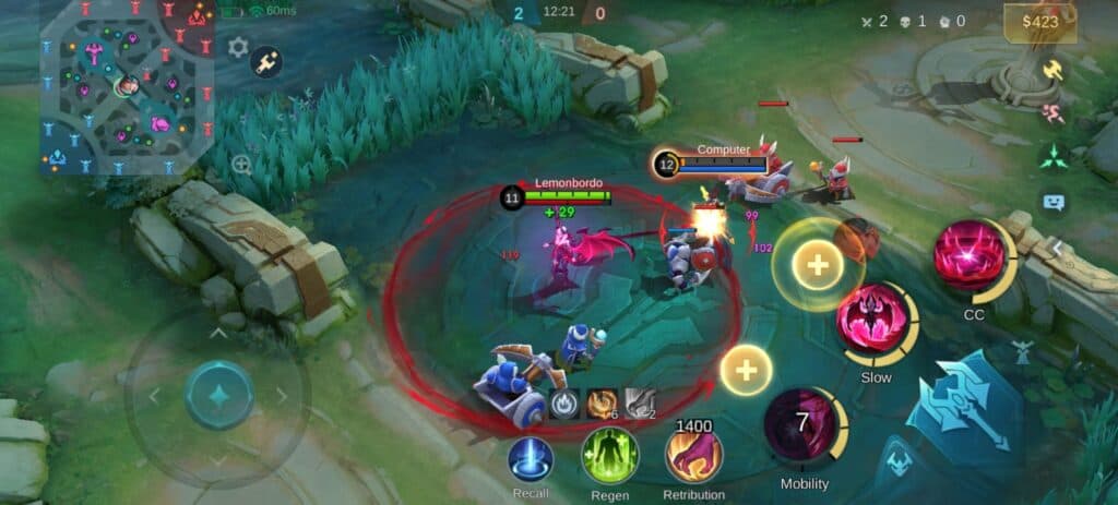 The Blood Banquet will only regenerate when hitting enemy heroes. (Screenshot via esports.gg)