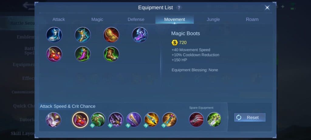 Obsidia Item Build in MLBB (Screenshot via esports.gg)