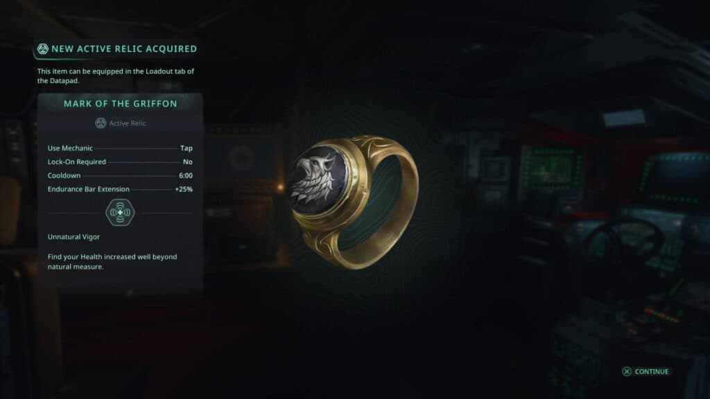 Open the safe to get the Mark of the Griffon relic. (Screenshot by esports.gg)