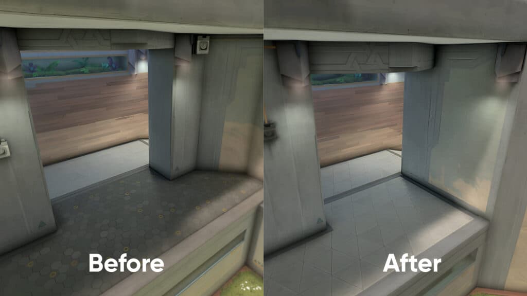 B tower in Abyss (Collage via esports.gg)