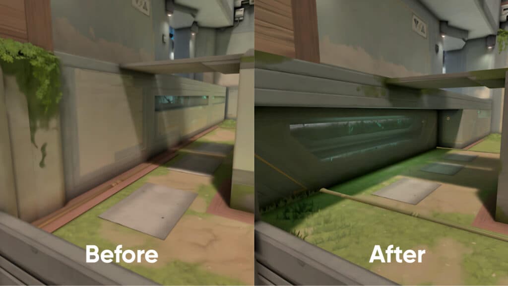 Abyss B site new corner (Collage via esports.gg)