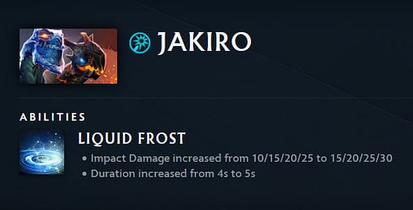 Jakiro's 7.39e buff (Image via <a href="https://www.dota2.com/patches/7.39e" target="_blank" rel="noreferrer noopener">Valve</a>)